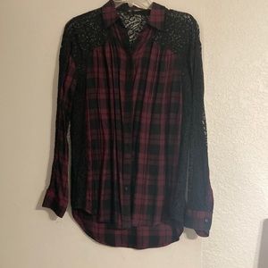 Flannel with lace paneling